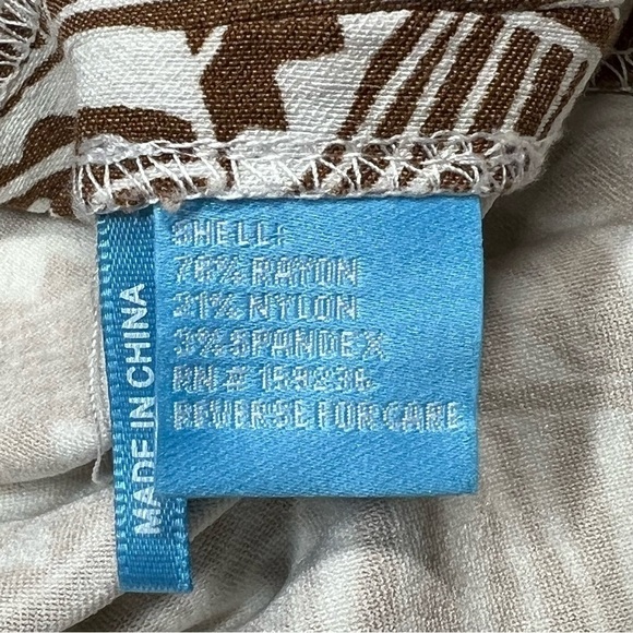 J. MCLAUGHLIN Brown White Tropical Sleeveless Anne Sheath Dress Size 8 - Picture 16 of 16